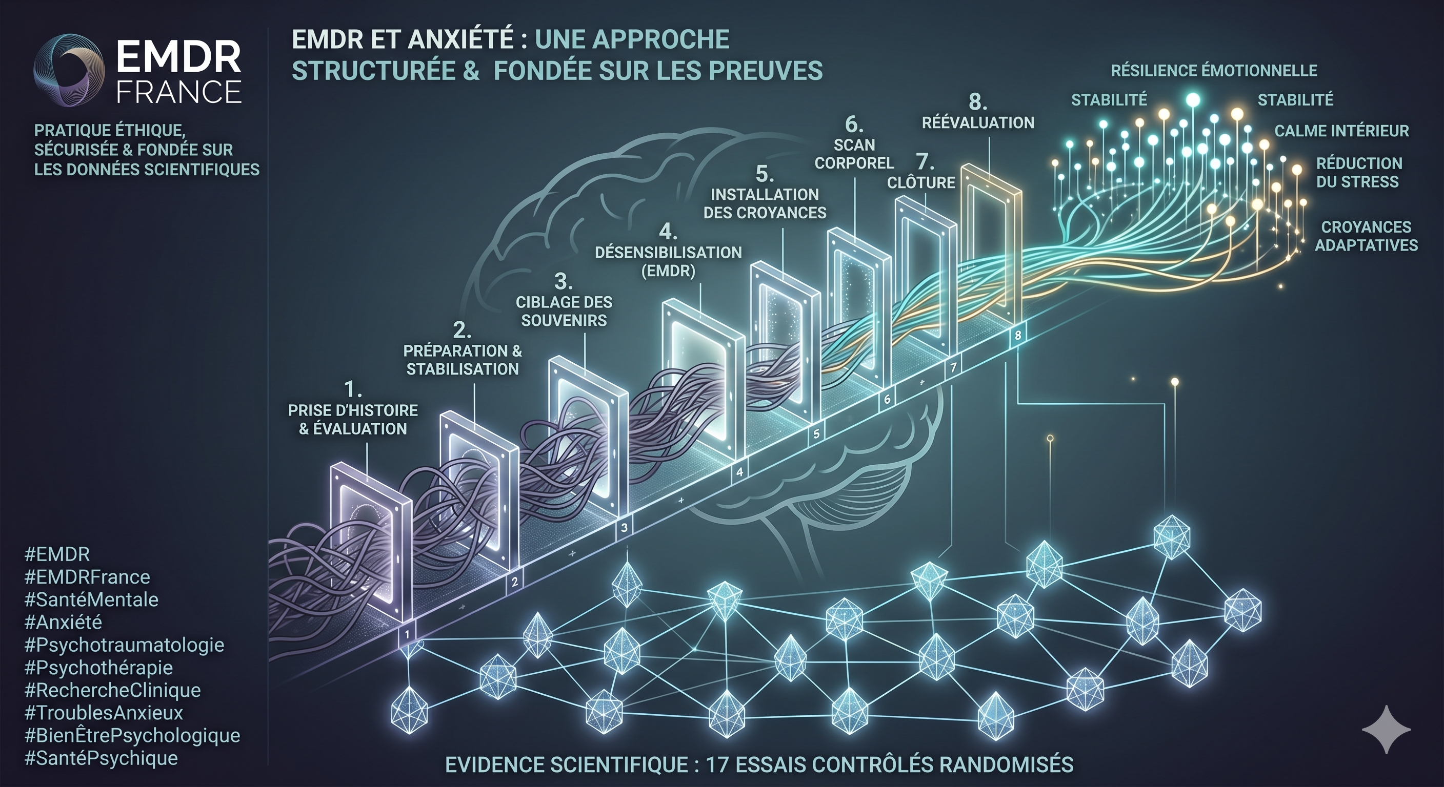 EMDR et anxiété — protocole en 8 phases, EMDR France